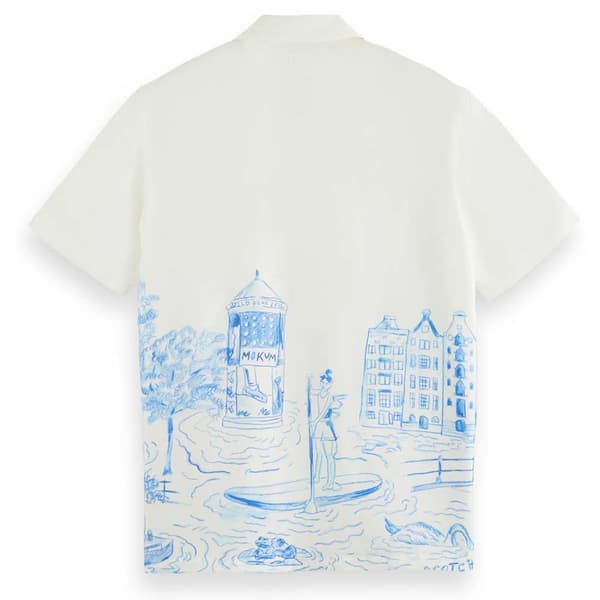 Scotch & Soda Tencel Placement Print Lyhythihainen Paita Valkoinen S Mies