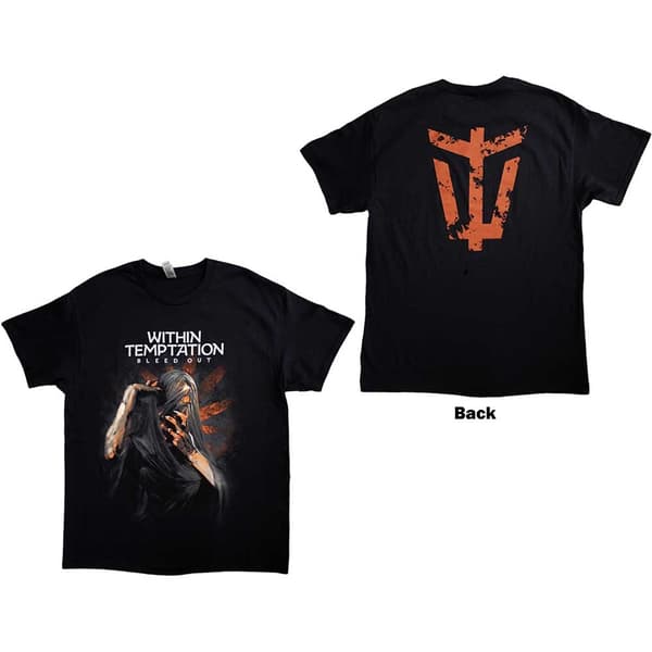 Within Temptation Unisex T-Shirt: Bleed Out Album (Back Print) (X-Large)