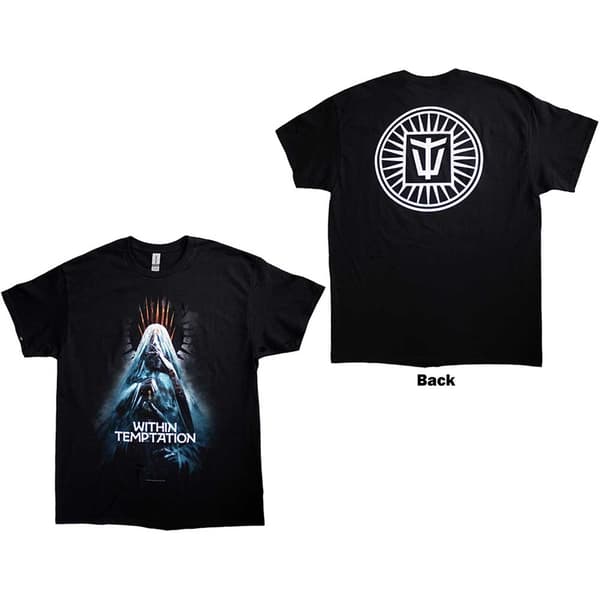 Within Temptation Unisex T-Shirt: Bleed Out Veil (Back Print) (Small)