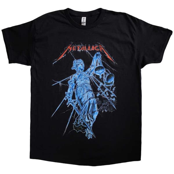 Metallica Unisex T-Shirt: Blue Justice (Medium)