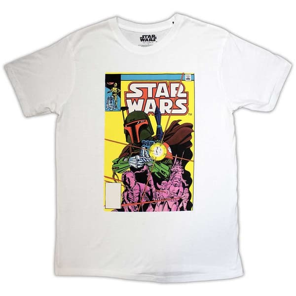 Star Wars Unisex T-Shirt: Boba Fett Comic Cover (Large)