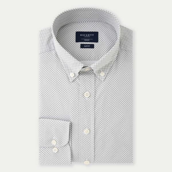 Hackett Foulard Print Skjorte Med Lange ærmer Grøn,Hvid M Mand