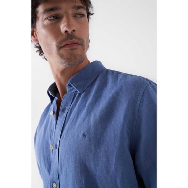 Salsa Jeans Cotton Linnen Regular Fit Skjorte Med Lange ærmer  XL Mand