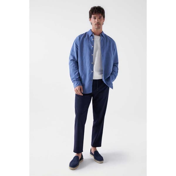 Salsa Jeans Cotton Linnen Regular Fit Skjorte Med Lange ærmer  XL Mand