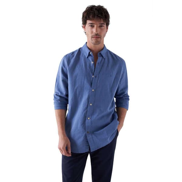 Salsa Jeans Cotton Linnen Regular Fit Skjorte Med Lange ærmer  XL Mand