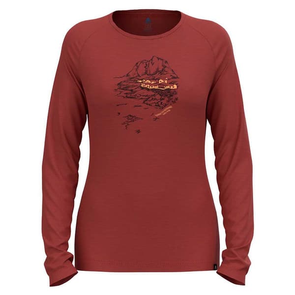 Odlo Ascent Merino 200 T-shirt Med Lange ærmer Rød XS Kvinde