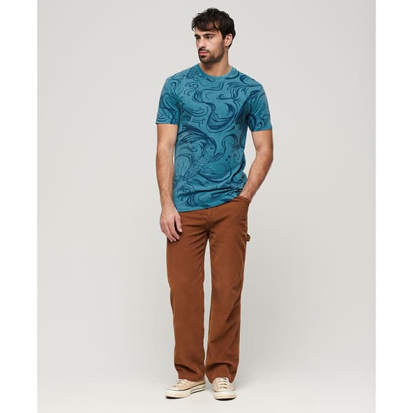 Superdry Vintage Overdye Printed Lyhythihainen T-paita Sininen M Mies