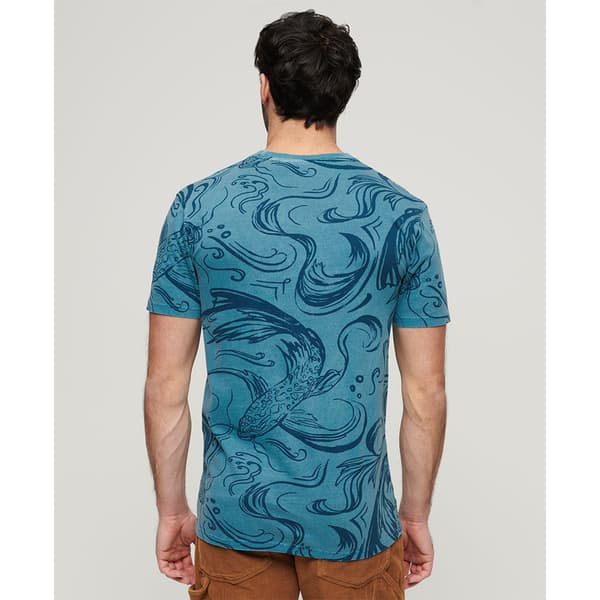 Superdry Vintage Overdye Printed Lyhythihainen T-paita Sininen M Mies