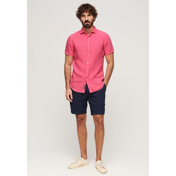 Superdry Studios Casual Linen T-shirt Med Korta ärmar Rosa L Man
