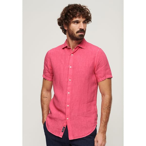 Superdry Studios Casual Linen T-shirt Med Korta ärmar Rosa L Man