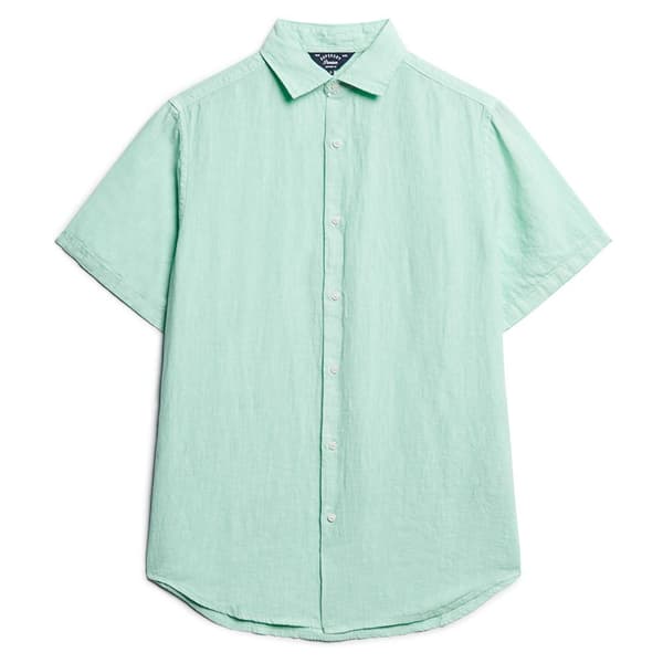 Superdry Studios Casual Linen T-shirt Med Korte ærmer Grøn L Mand