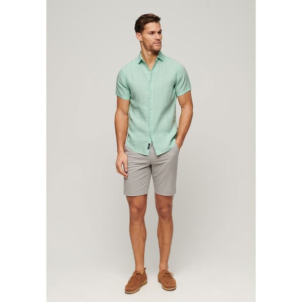 Superdry Studios Casual Linen T-shirt Med Korte ærmer Grøn L Mand