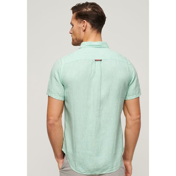 Superdry Studios Casual Linen T-shirt Med Korte ærmer Grøn L Mand