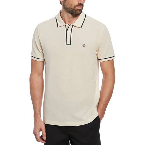Original Penguin Organic Cotton Bentley Mesh Kortärmad Polotröja Beige M Man