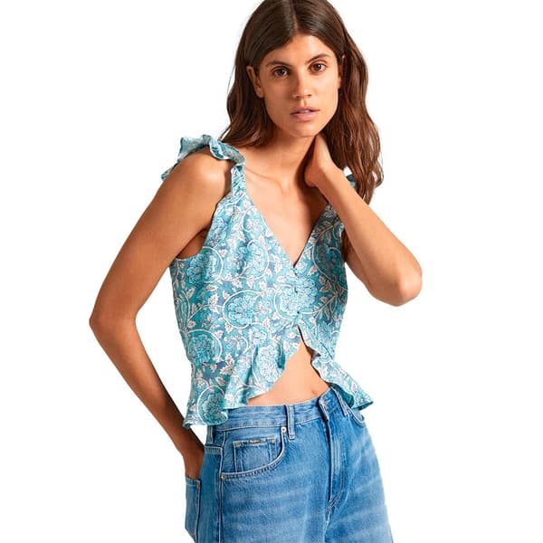 Pepe Jeans Ärmlös Blus Emilia Blå XS Kvinna
