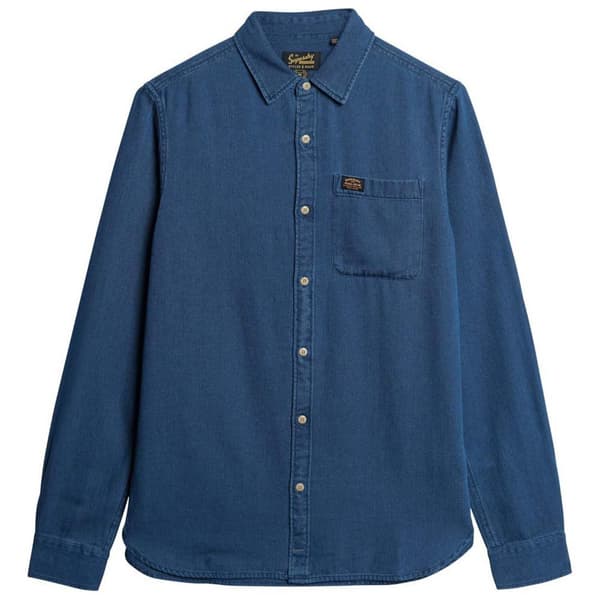 Superdry M4010802a Skjorta Med Långa ärmar Blå 2XL Man