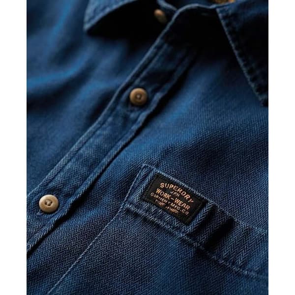Superdry M4010802a Skjorta Med Långa ärmar Blå 2XL Man