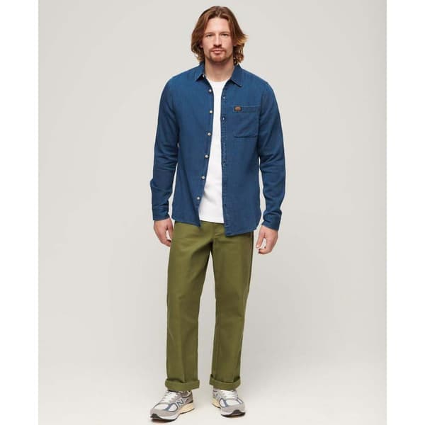 Superdry M4010802a Skjorta Med Långa ärmar Blå 2XL Man