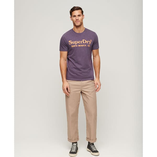 Superdry Venue Classic Logo T-shirt Med Korta ärmar Lila XL Man