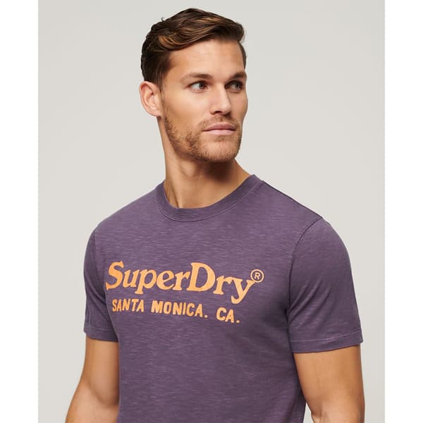 Superdry Venue Classic Logo T-shirt Med Korta ärmar Lila XL Man