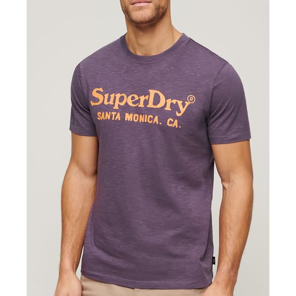 Superdry Venue Classic Logo T-shirt Med Korta ärmar Lila XL Man