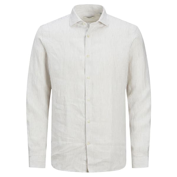 Jack & Jones Parker Linen Stripe Skjorte Med Lange ærmer Hvid XL Mand