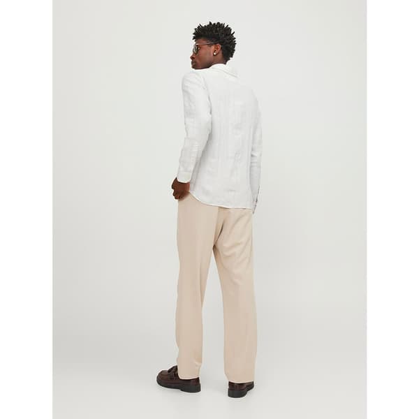 Jack & Jones Parker Linen Stripe Skjorte Med Lange ærmer Hvid XL Mand