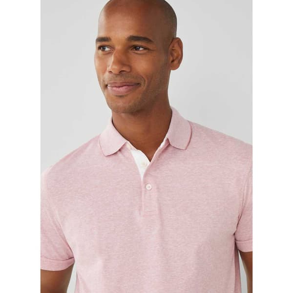 Hackett Cott Linen Filafil Kortærmet Polo Rosa M Mand