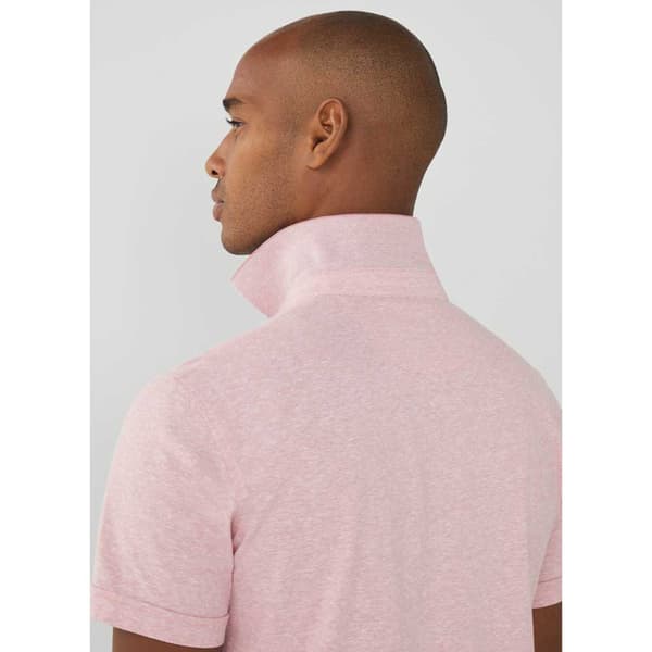 Hackett Cott Linen Filafil Kortærmet Polo Rosa M Mand