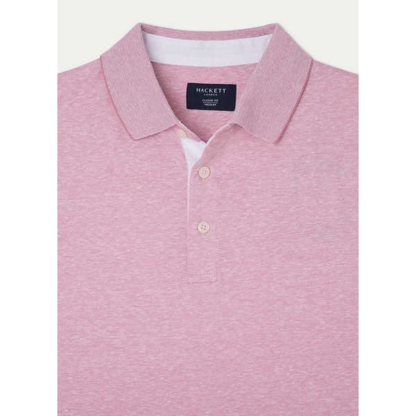 Hackett Cott Linen Filafil Kortærmet Polo Rosa M Mand