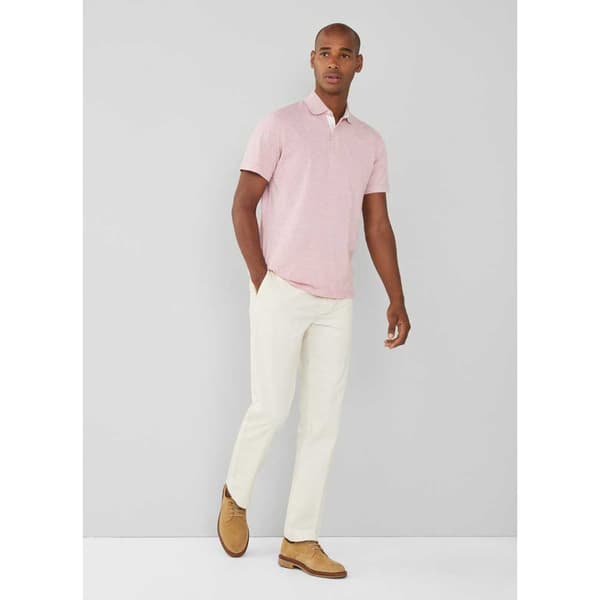 Hackett Cott Linen Filafil Kortærmet Polo Rosa M Mand