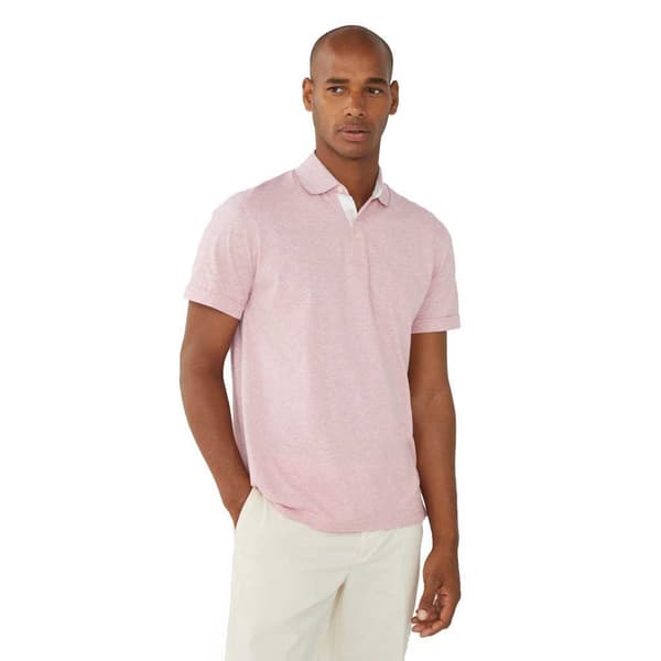 Hackett Cott Linen Filafil Kortærmet Polo Rosa M Mand