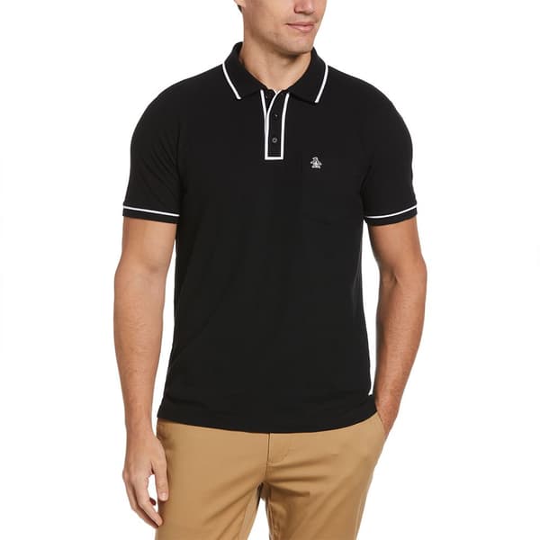 Original Penguin Earl Organic Pique Kortærmet Polo Sort 2XL Mand