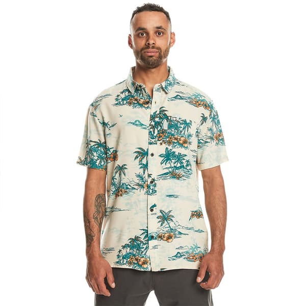 Quiksilver Eqywt04575 Kortærmet Skjorte Beige XS Mand