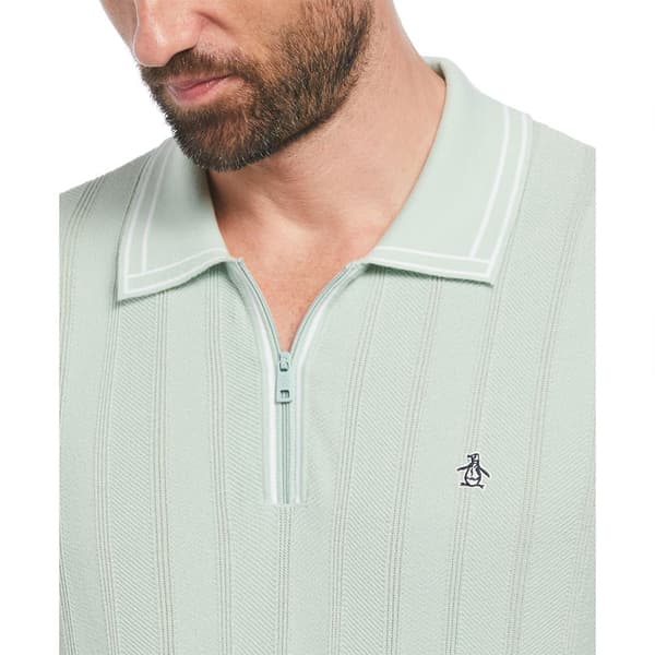 Original Penguin 1/4 Zip Tipped Kortærmet Polo Hvid M Mand