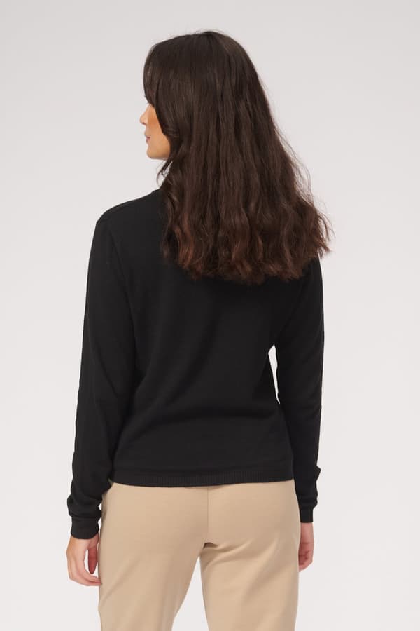 Basic Knit Roll Neck Neule - musta