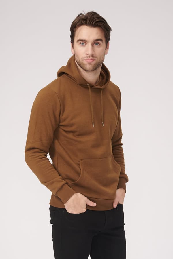 Basic hættetrøje Sweat - Brun