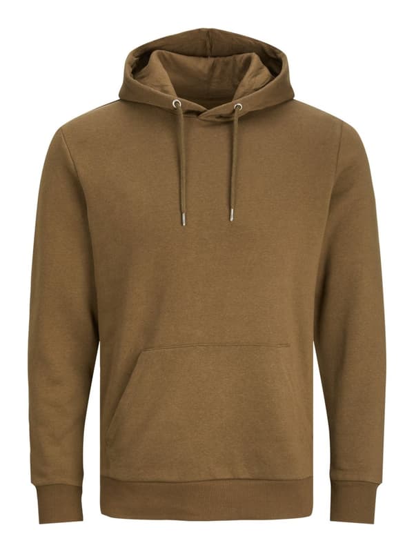 Basic hættetrøje Sweat - Brun