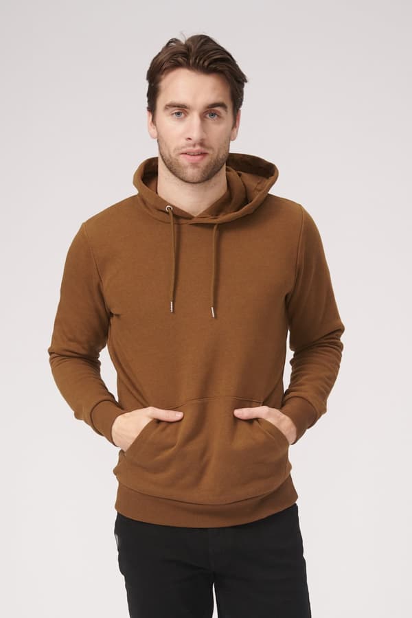 Basic hættetrøje Sweat - Brun