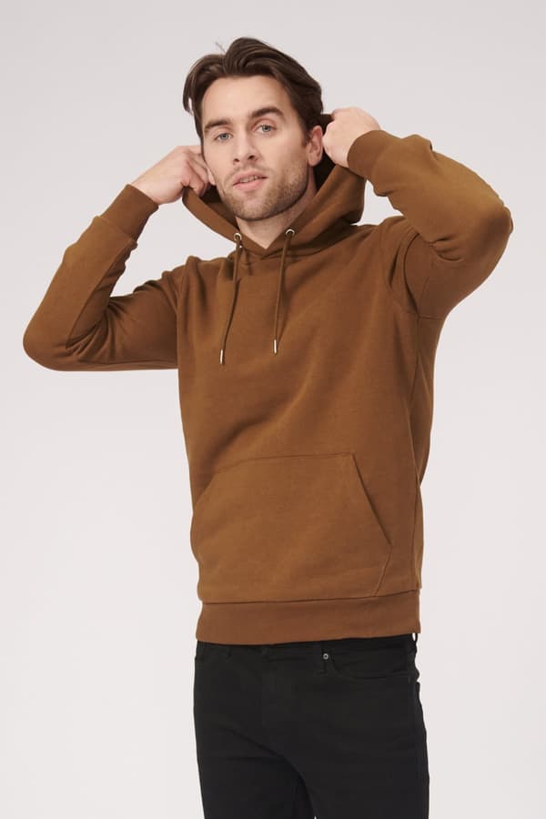 Basic hættetrøje Sweat - Brun
