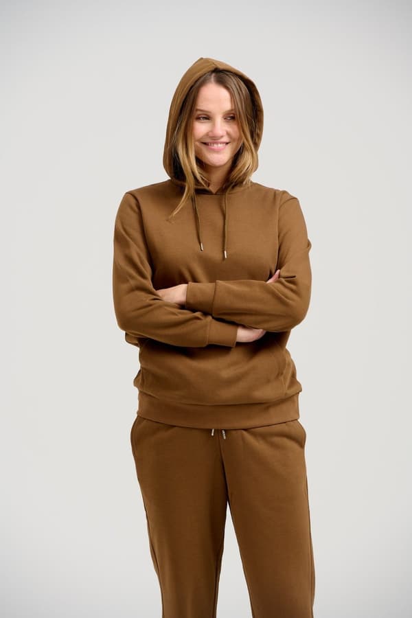 Basic hættetrøje Sweat - Brun Brun XL