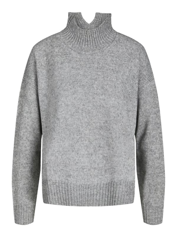 Ylisuuret neulottu polo -kaula -hyppääjä - beige