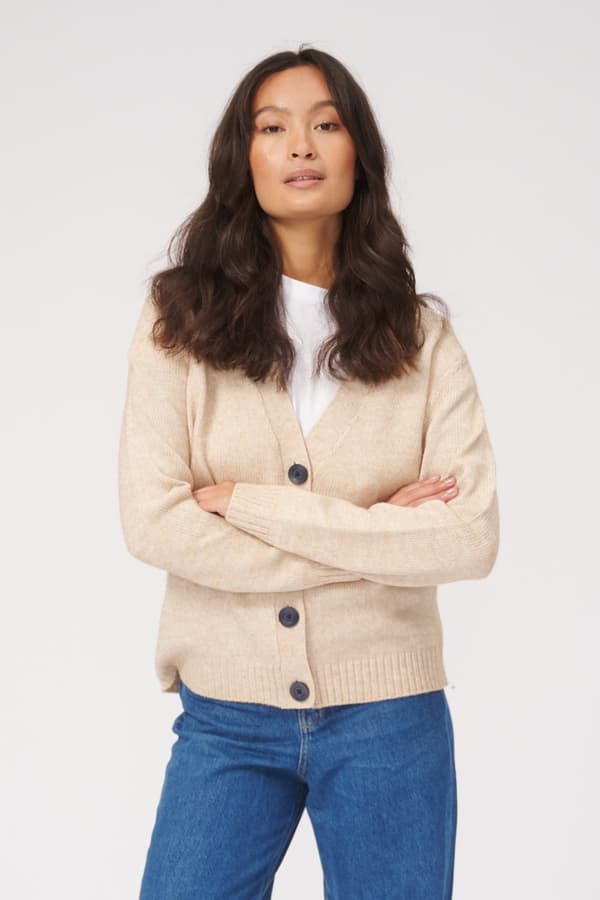 Strikket cardigan - Beige