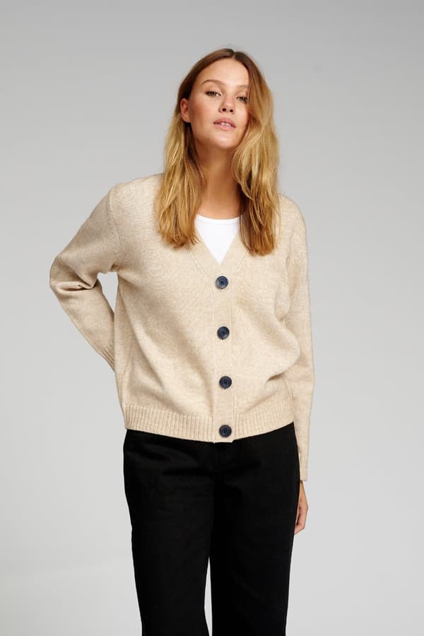Strikket cardigan - Beige