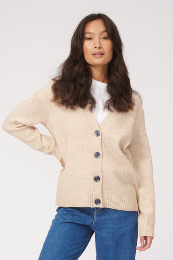 Strikket cardigan - Beige