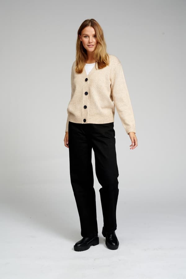 Strikket cardigan - Beige