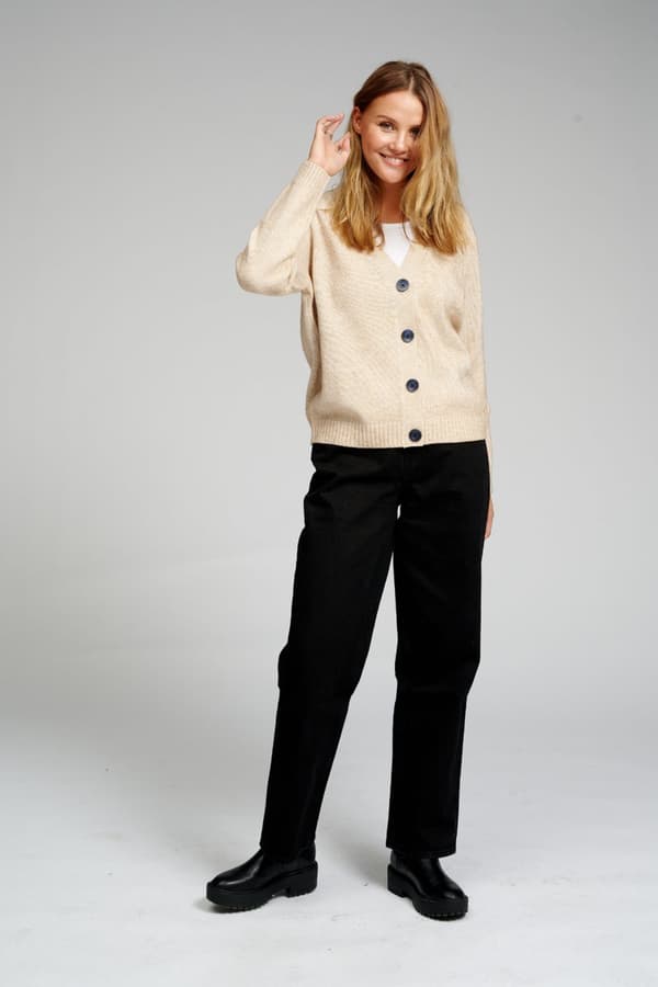 Strikket cardigan - Beige