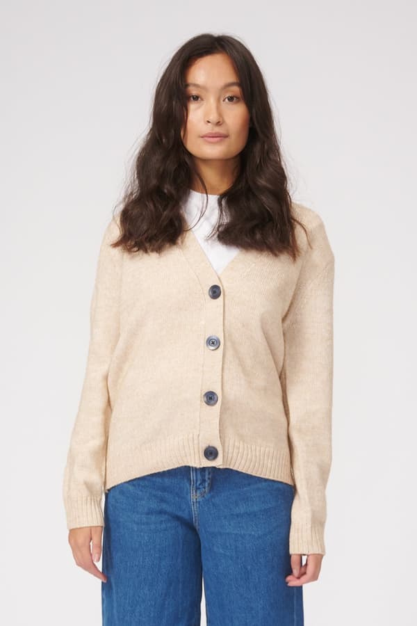 Strikket cardigan - Beige