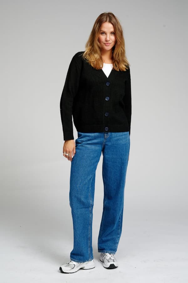 Strikket cardigan - Sort