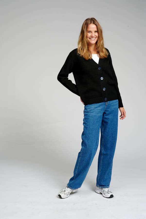 Strikket cardigan - Sort